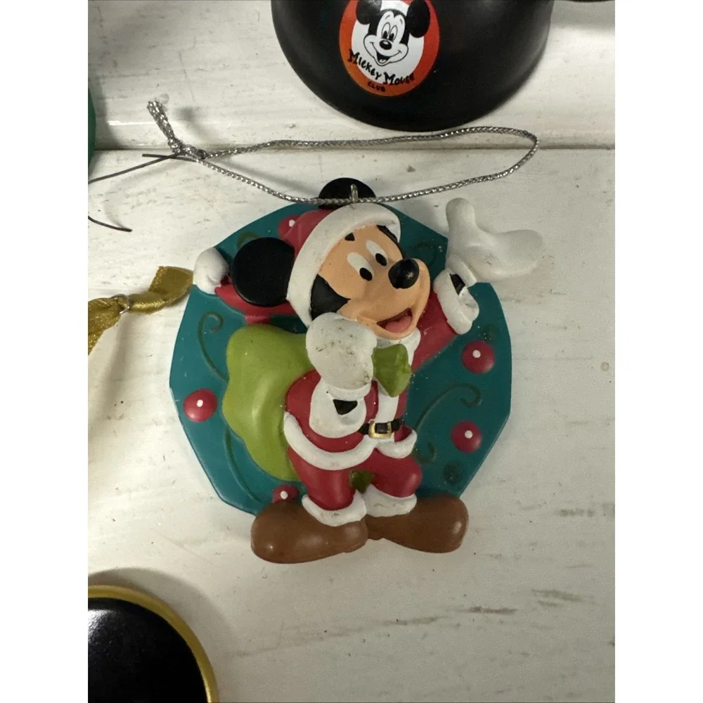 Lot Of 6 Ornaments Disney Mickey Minnie Mouse Ears‎  Christmas + Dalmatians